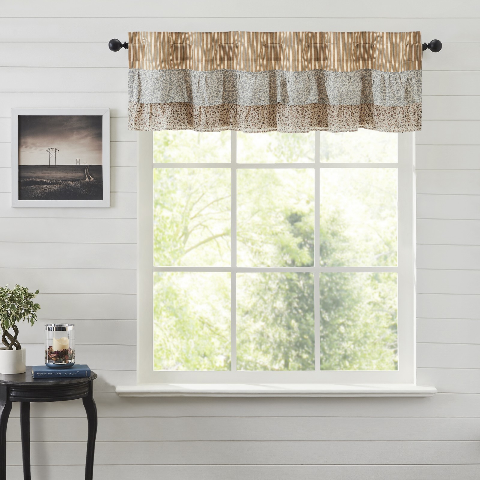 VHC Brands Farmhouse 16″x60″ Valance Yellow Rod Pocket Kitchen Window Curtains