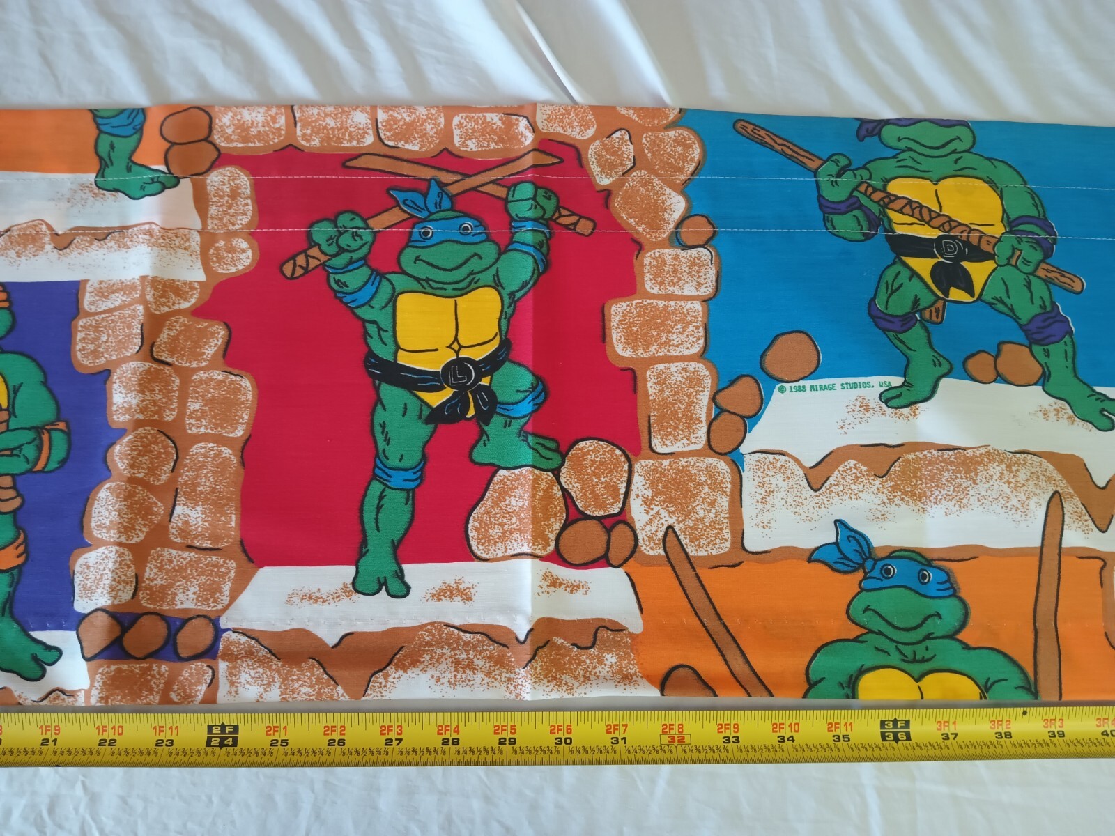 NOS Vintage Teenage Mutant Ninja Turtles TMNT Curtains 2panels & Valence