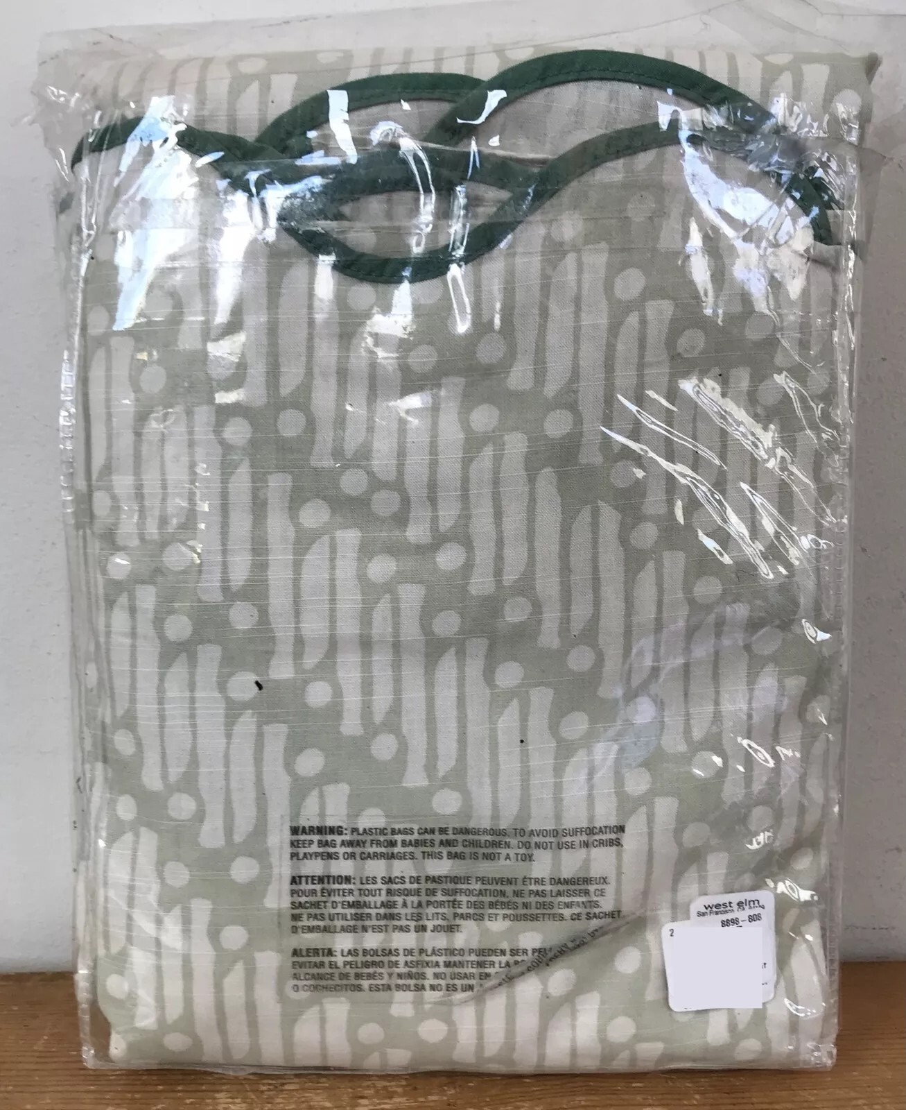 Set 2 RHODE + west elm Green Batik Scallop Edge 100% Cotton Curtains 48×96