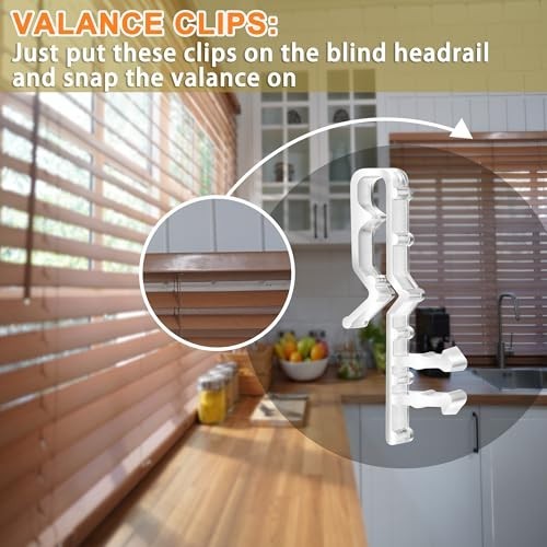 12 Pcs Valance Clips for Blinds, 2-1/8 Inch Hidden Channel Blind Valance Clip Re