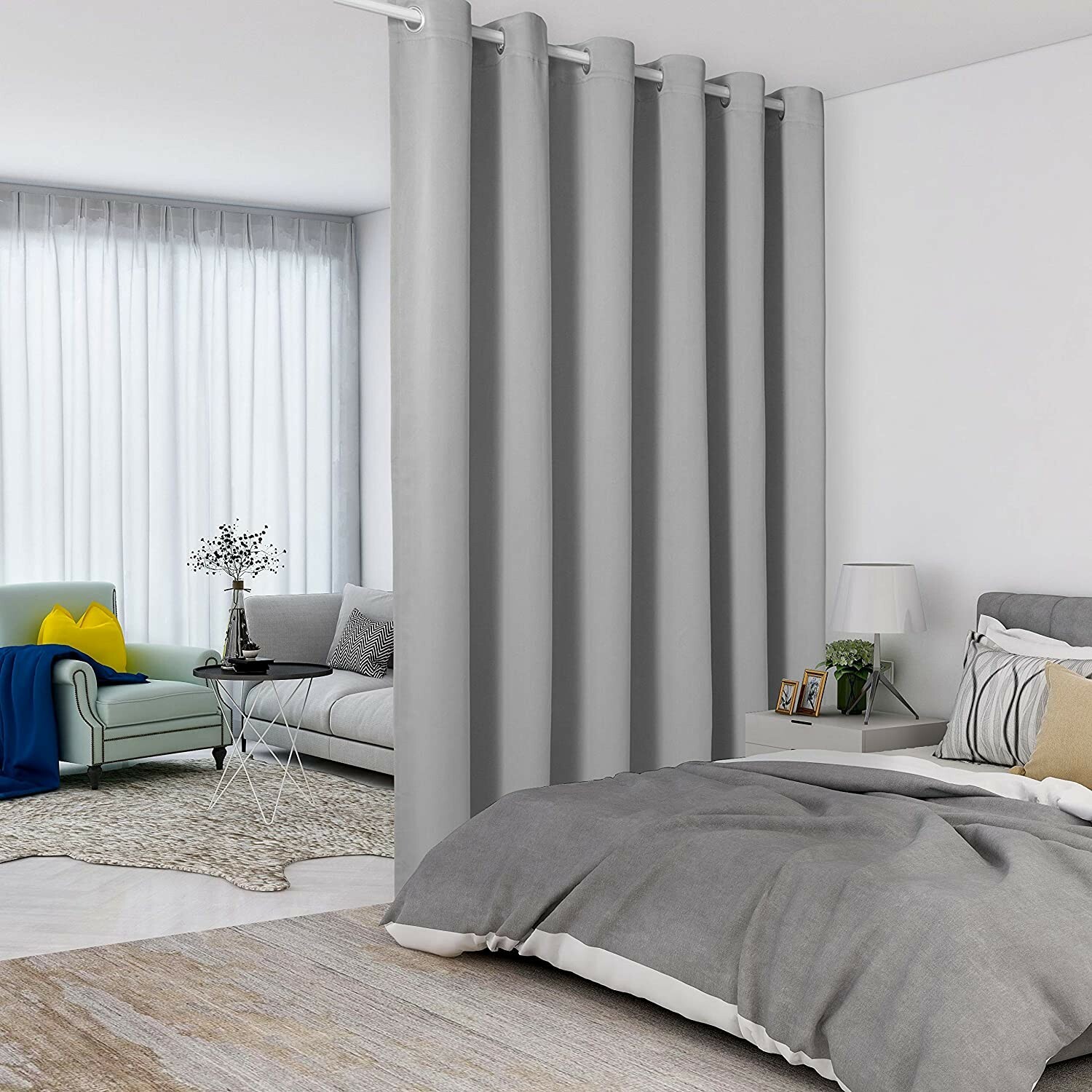Privacy Light Blackout Curtain Burlap Linen Texture Thermal Bedroom Living Room