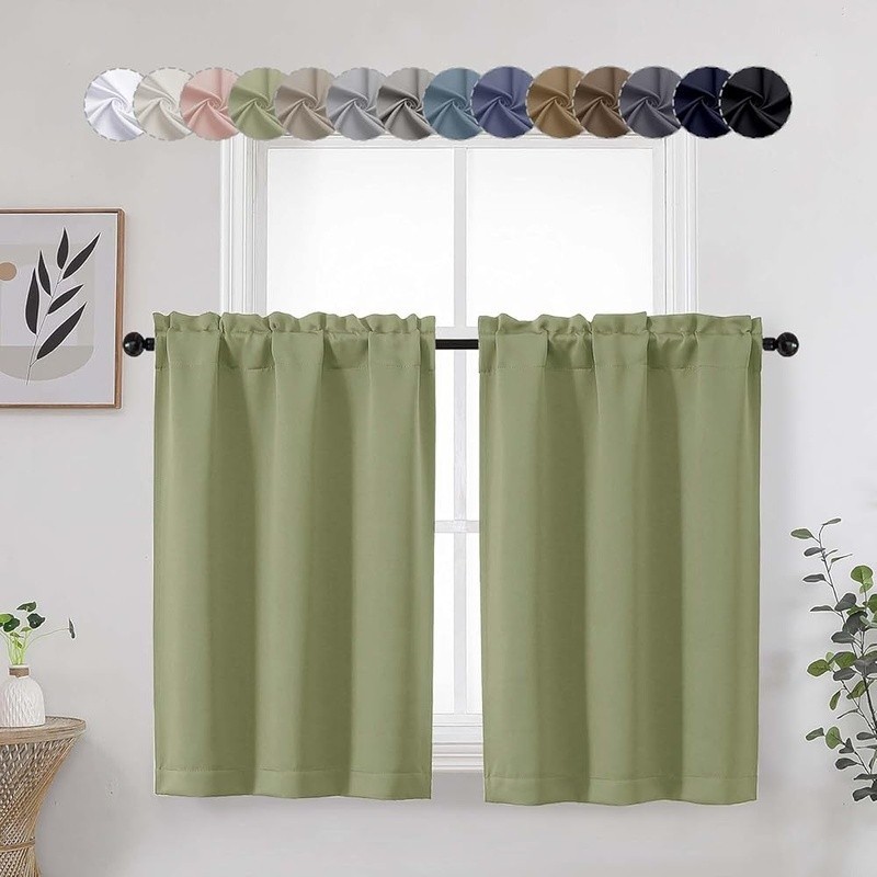Blackout Curtains 2 Panel Room Darkening Fabric Energy Saving Noise Reducing New