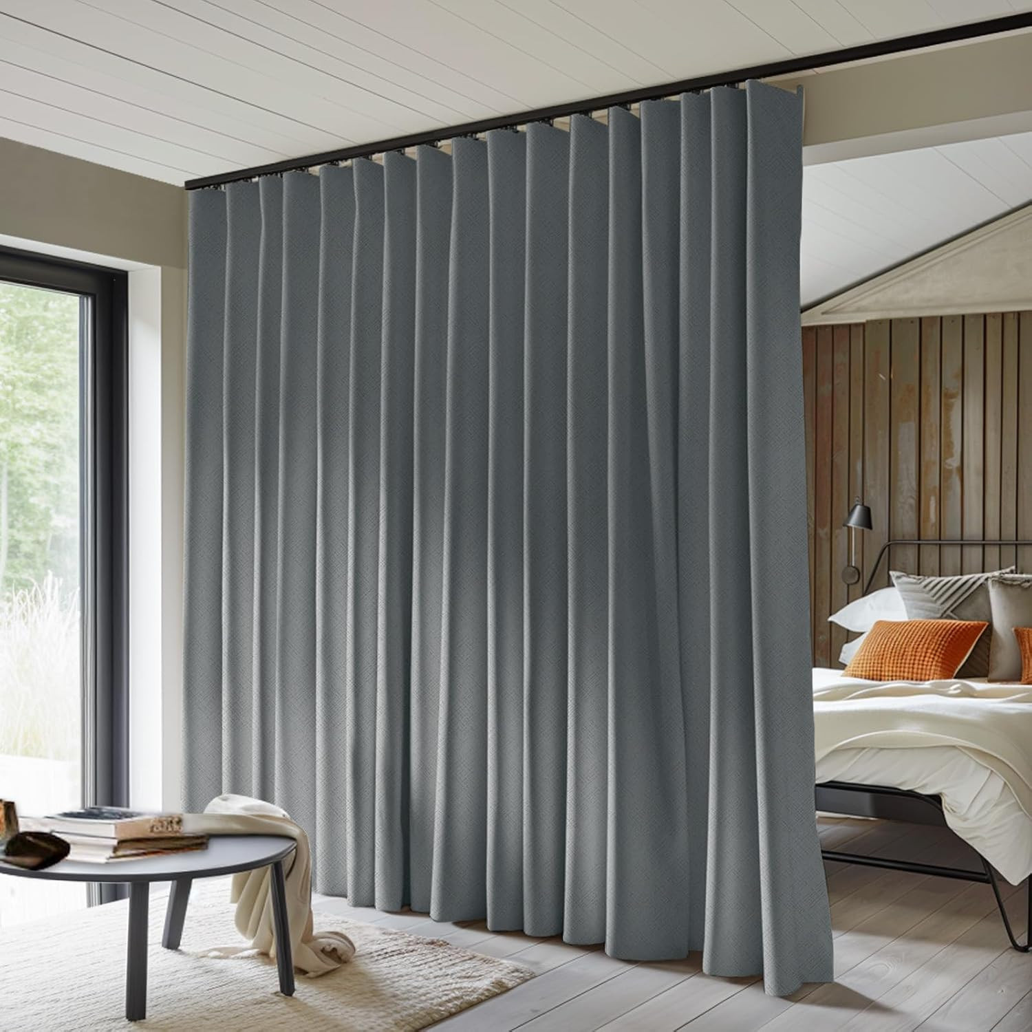 MaKefeile Room Divider Curtains Total Blackout Privacy Curtain Panel Room Therma