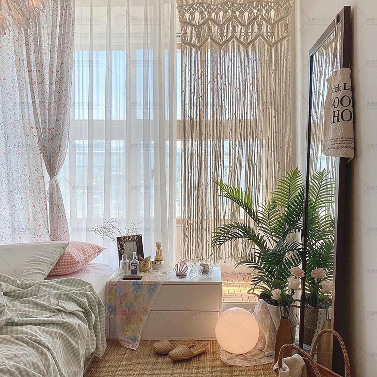 Macrame Door Curtain | large Wedding Backdrop | Large Tapestry | Window curtain