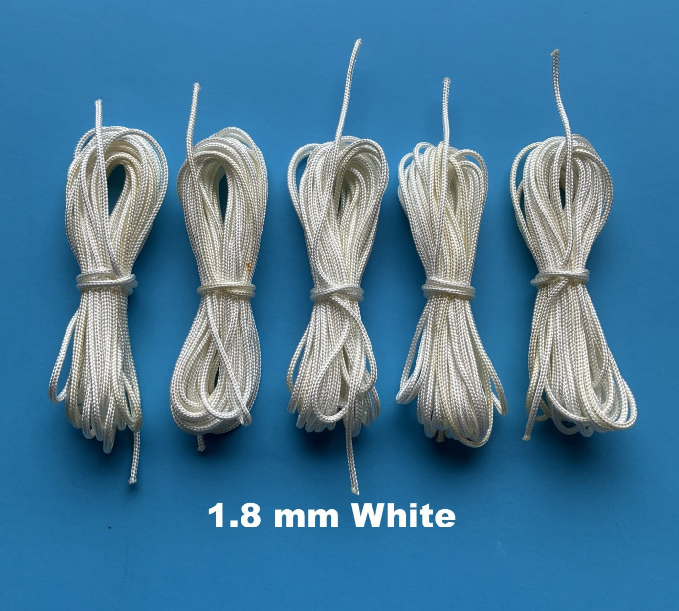 5 pcs Pre-Cut 154 inch 1.8mm White Blinds Shades Lift & Pull Cord String Rope