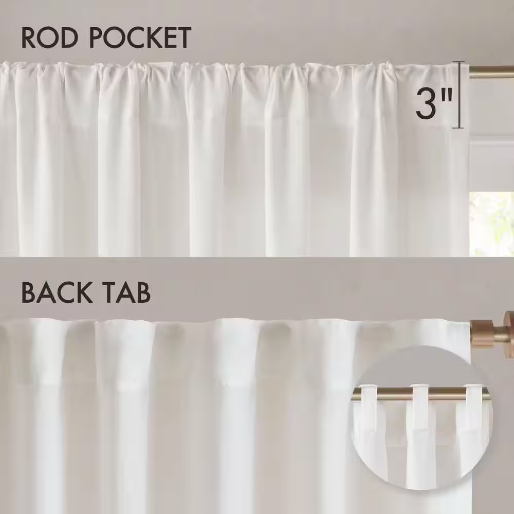 Lexus White Polyester 52 In. W X 84 In. L Room Darkening Curtain Panel Set of 2