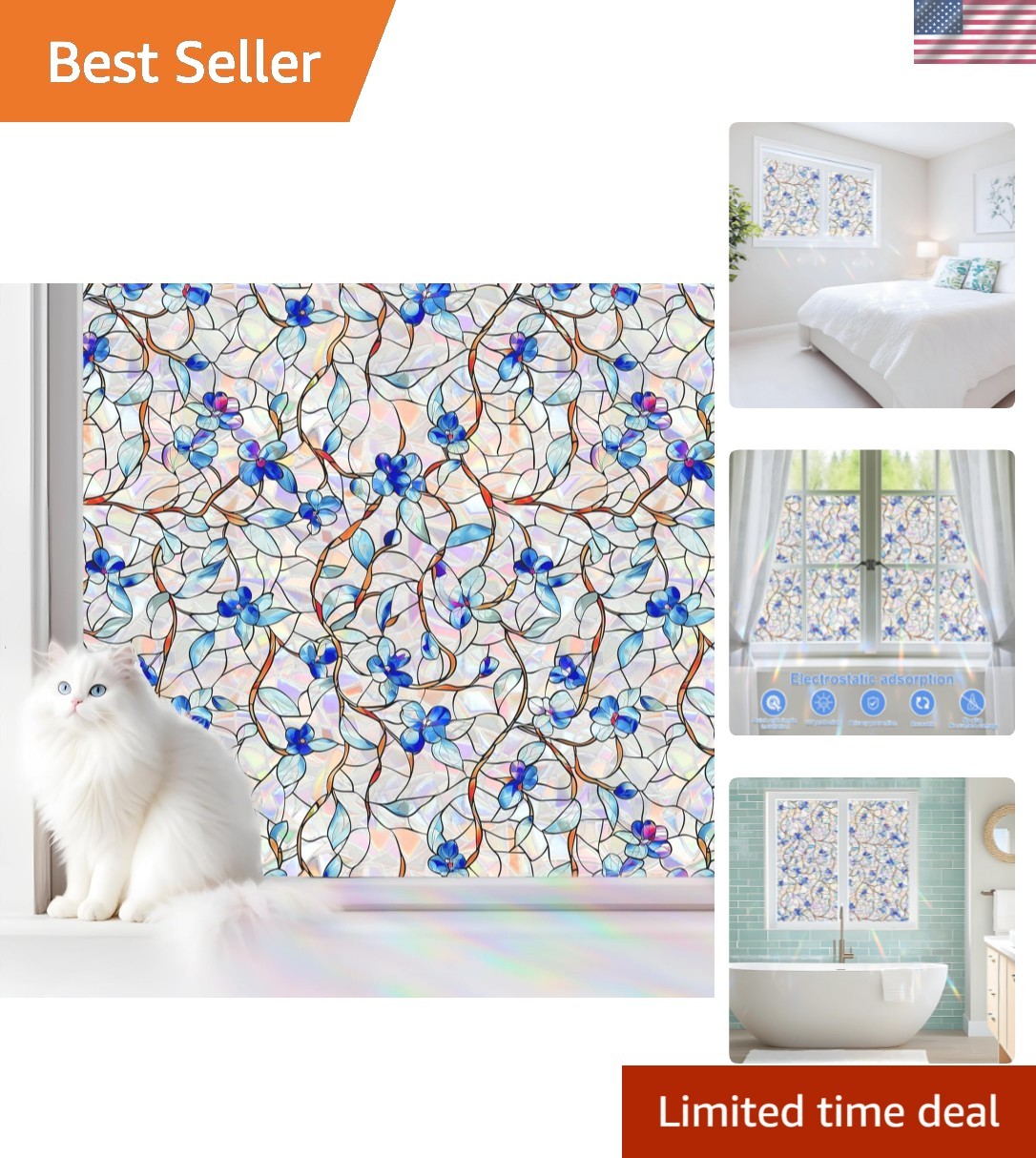 Window Privacy Film Home Room Bathroom Spring Decor Car Decorations One Way P…
