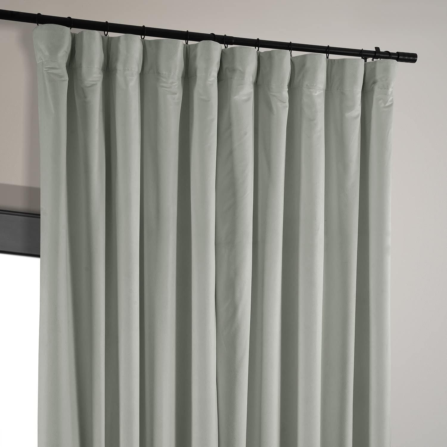 108″ Signature Velvet Thermal Blackout Curtain Panel – Reflection Grey