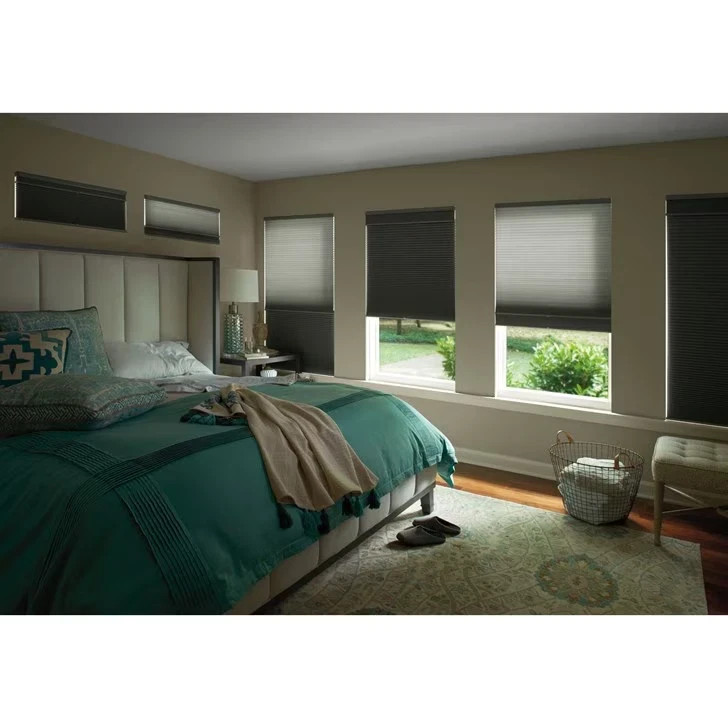 White Cordless Faux Wood Blinds for Windows with 2 In. Slats 11 In. W X 72 In.