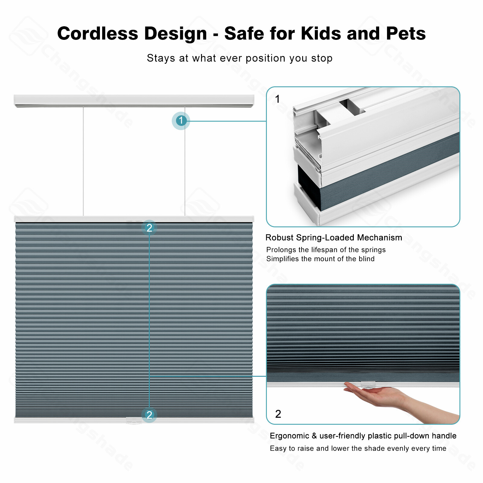 Custom CUT Light Filtering Honeycomb ShadesTop Down Bottom Up Cellular Blinds