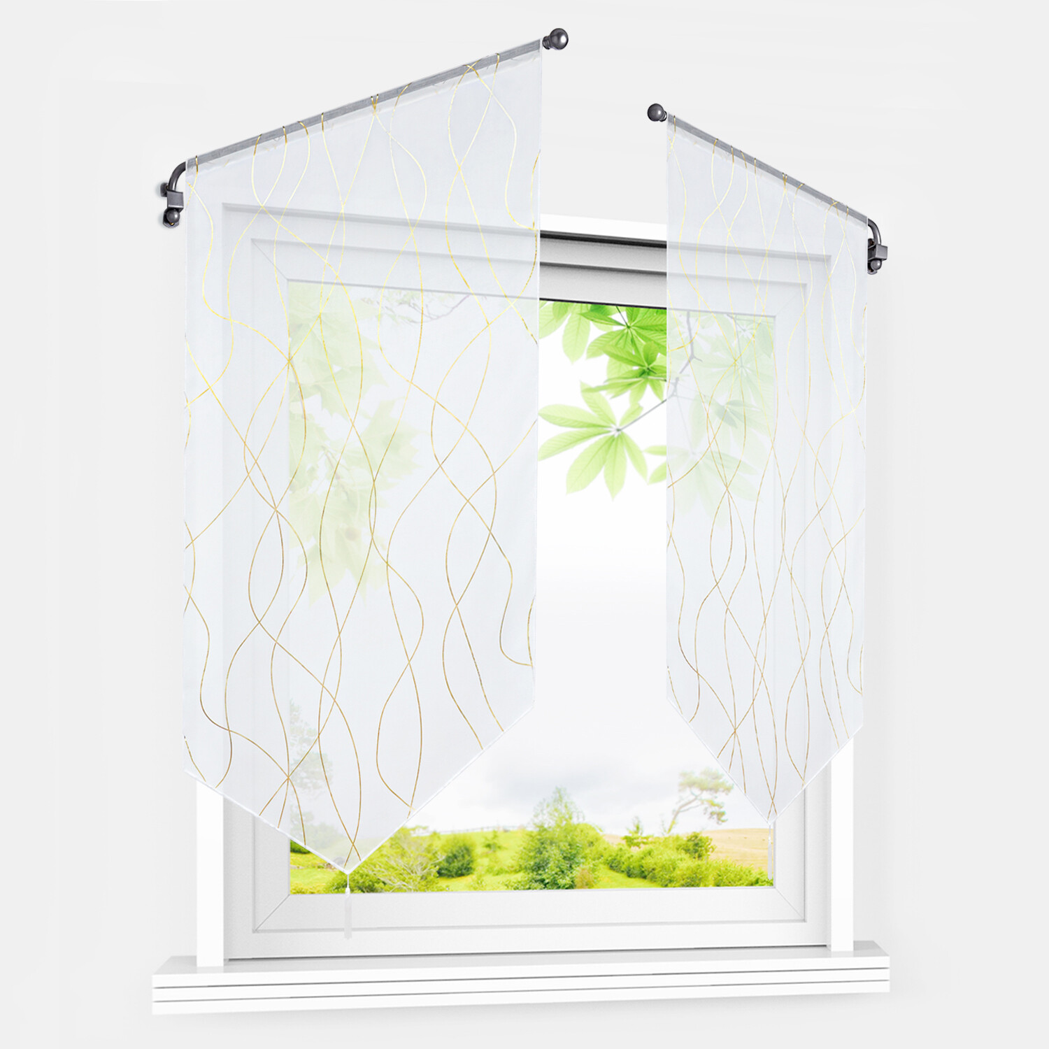 1 piece panel curtain wave bistro curtain with drawstring curtain kitchen short gates