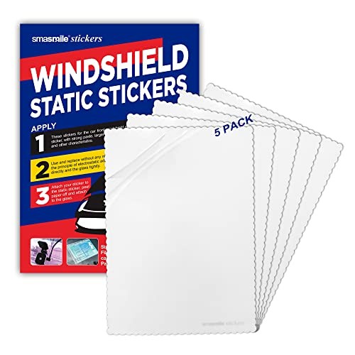 Windshield Sticker Applicator 5 Pack 5″x7″ Static Cling for Stickers Easy