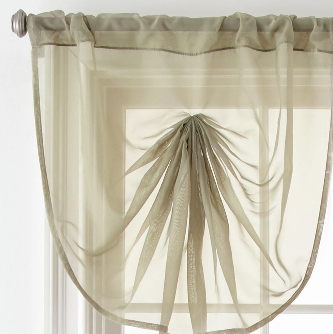 Liz Claiborne Lisette Sheer Fan Valance New 34 X 25 Evening Sage