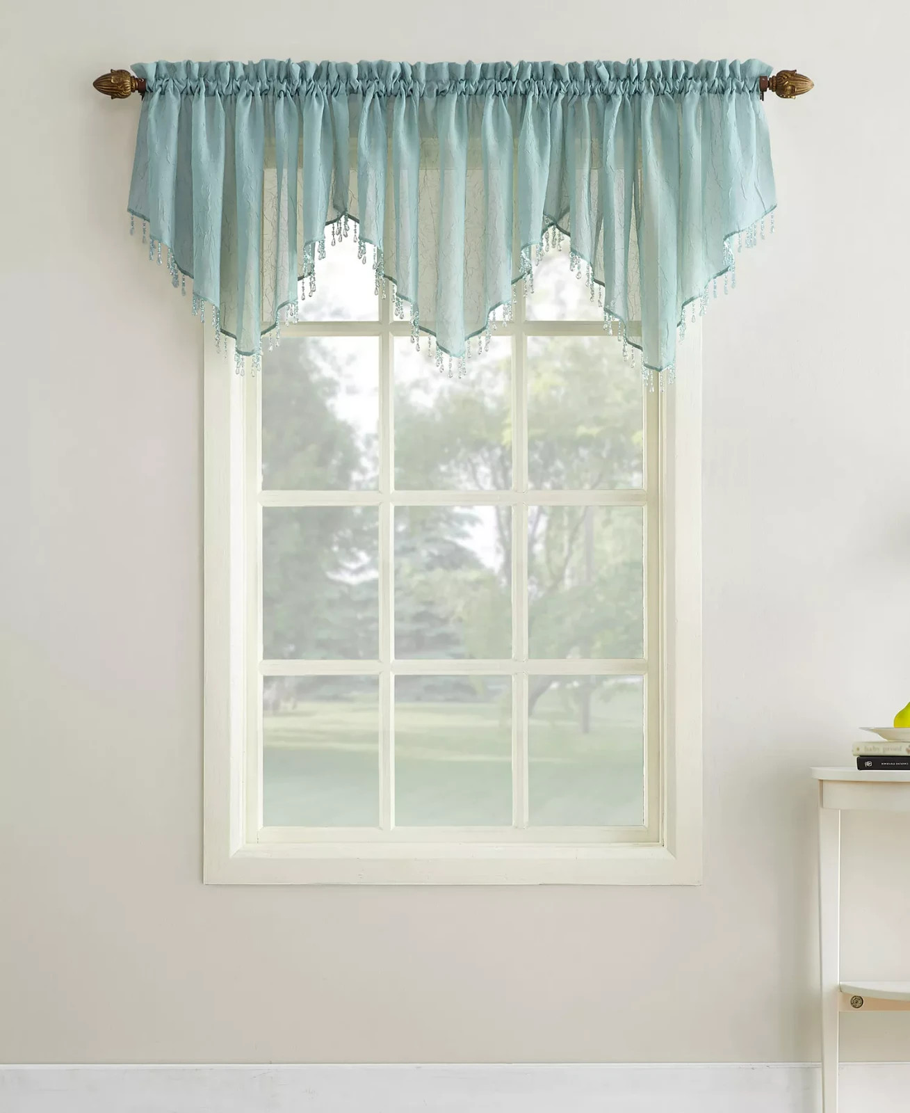 No. 918 Erica Crushed Sheer Voile Ascot Valance, Mineral