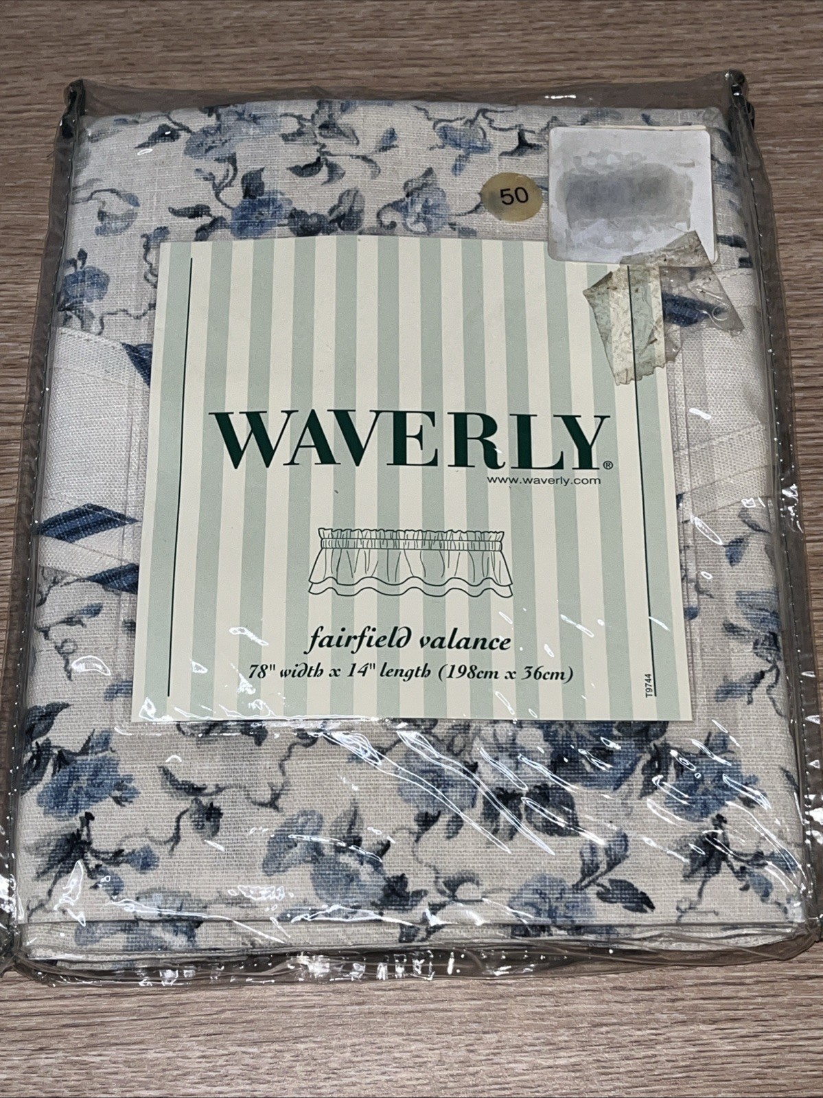Vintage Waverly Fairhaven Window Valance 78×14 Blue Floral 100% Cotton NOS NWT