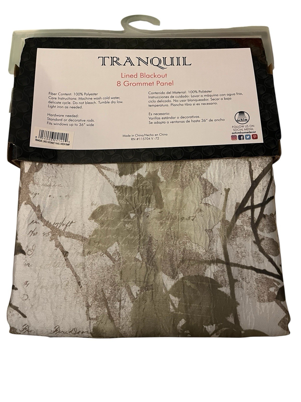 Tranquil Blackout Curtain Panel 50×84 Lined 8 Grommet Thermal Noise Reducing NWT