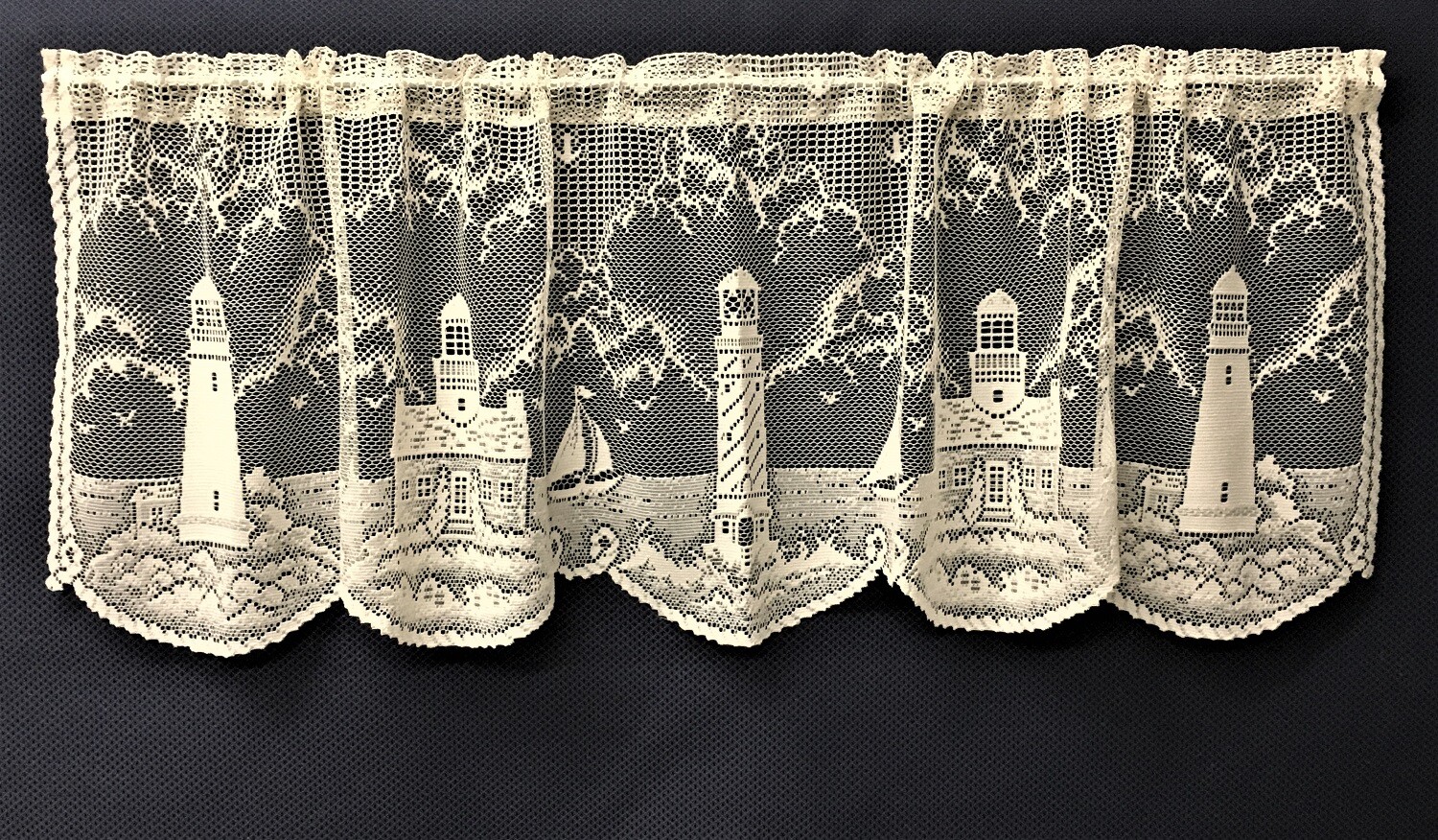 Classic Light House Ecru Lace Valance 58″ x 19″ Bathroom Kitchen Bedroom Den