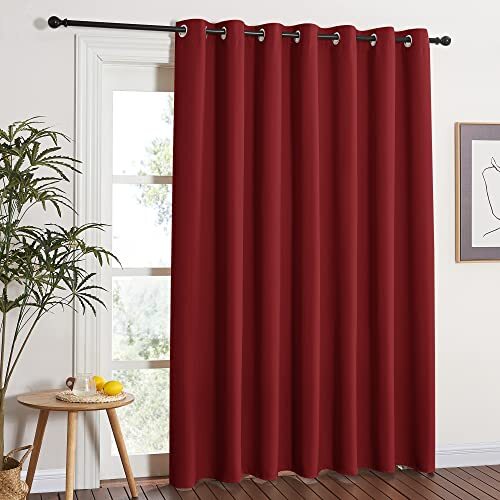 Blackout Blinds for Sliding Door – 100″W x 84″L (Pack of 1) Burgundy Red
