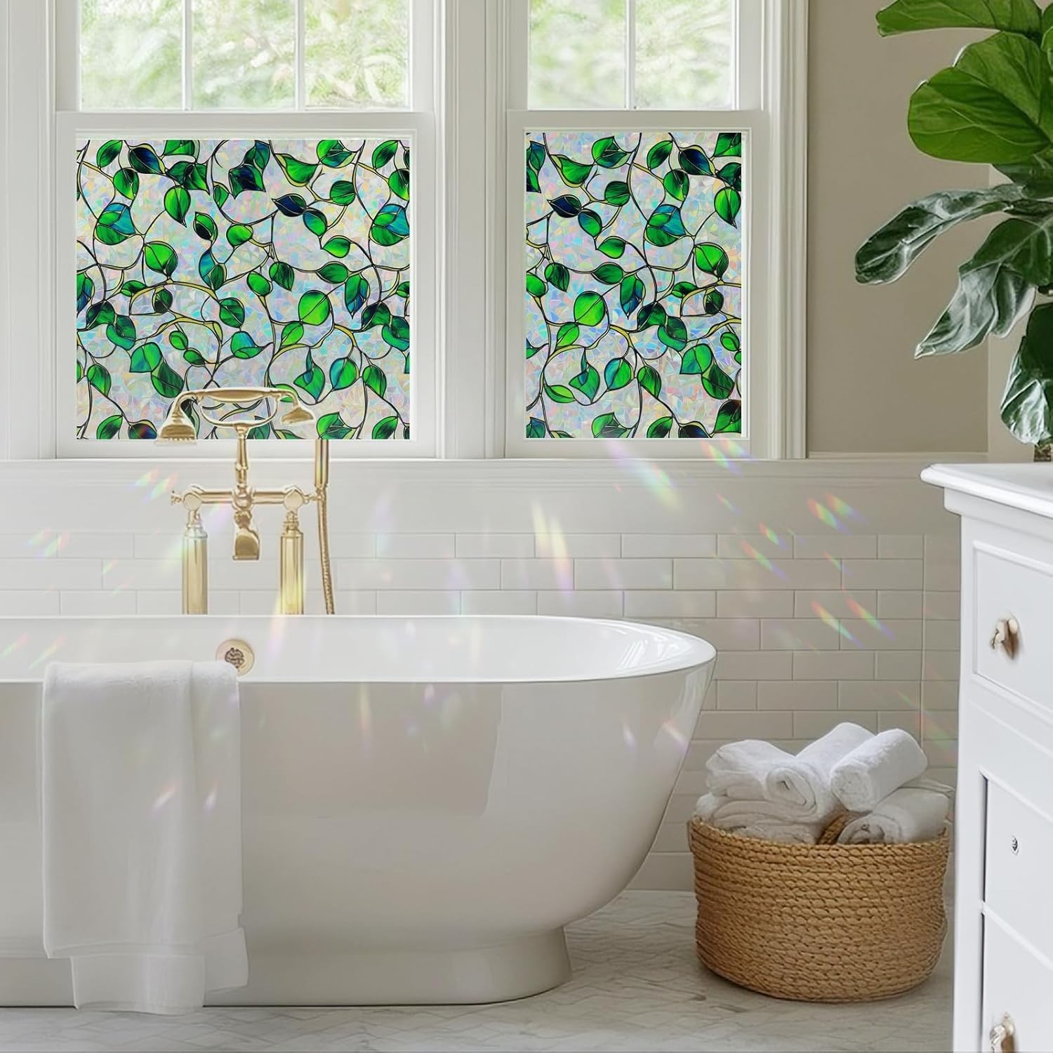 Rainbow Window Privacy Film,Heat Control,UV Blocking,Anti-Glare 78.5″L x 17.5″W