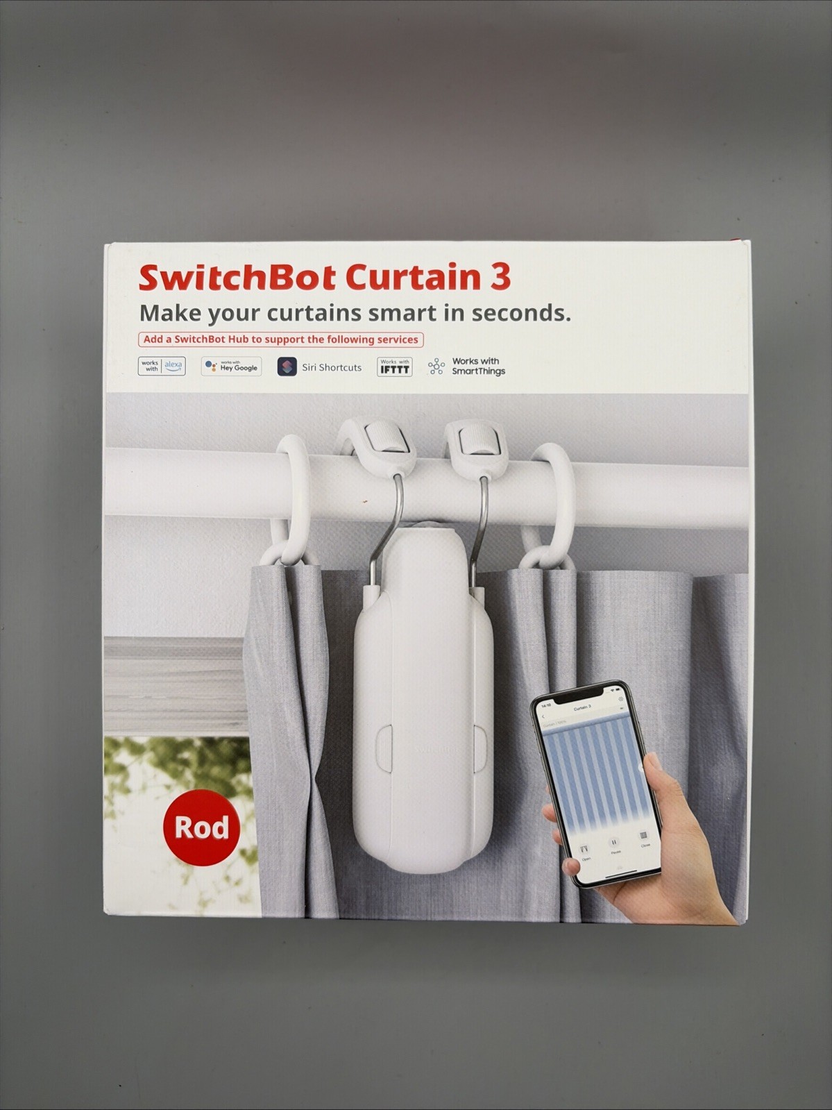 SwitchBot ‎Curtain Rod 3 Smart Opener Electric Motor Wireless New White New