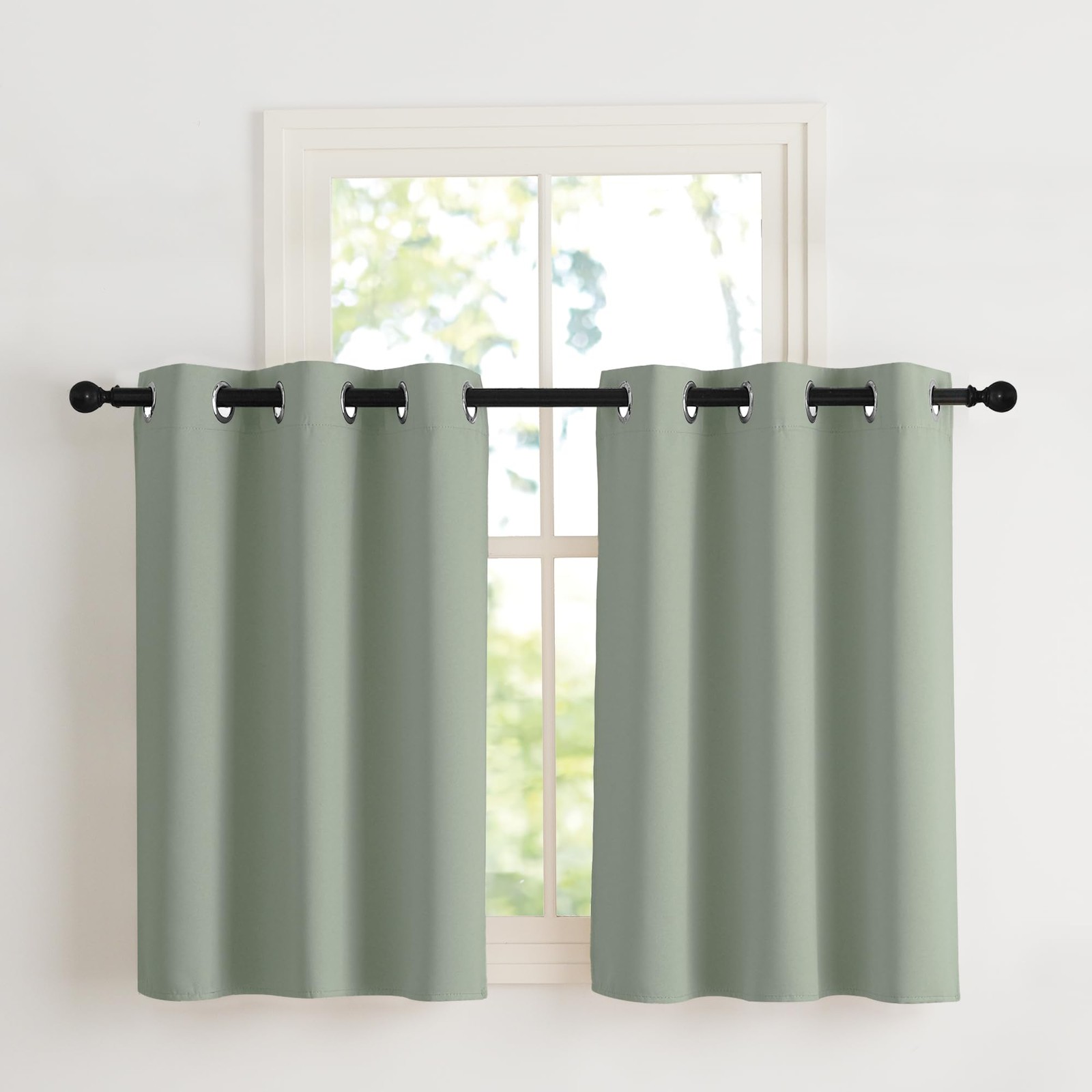 Panel curtains nursery set of 2 h90 x w107 cm curtain sage green curtain…