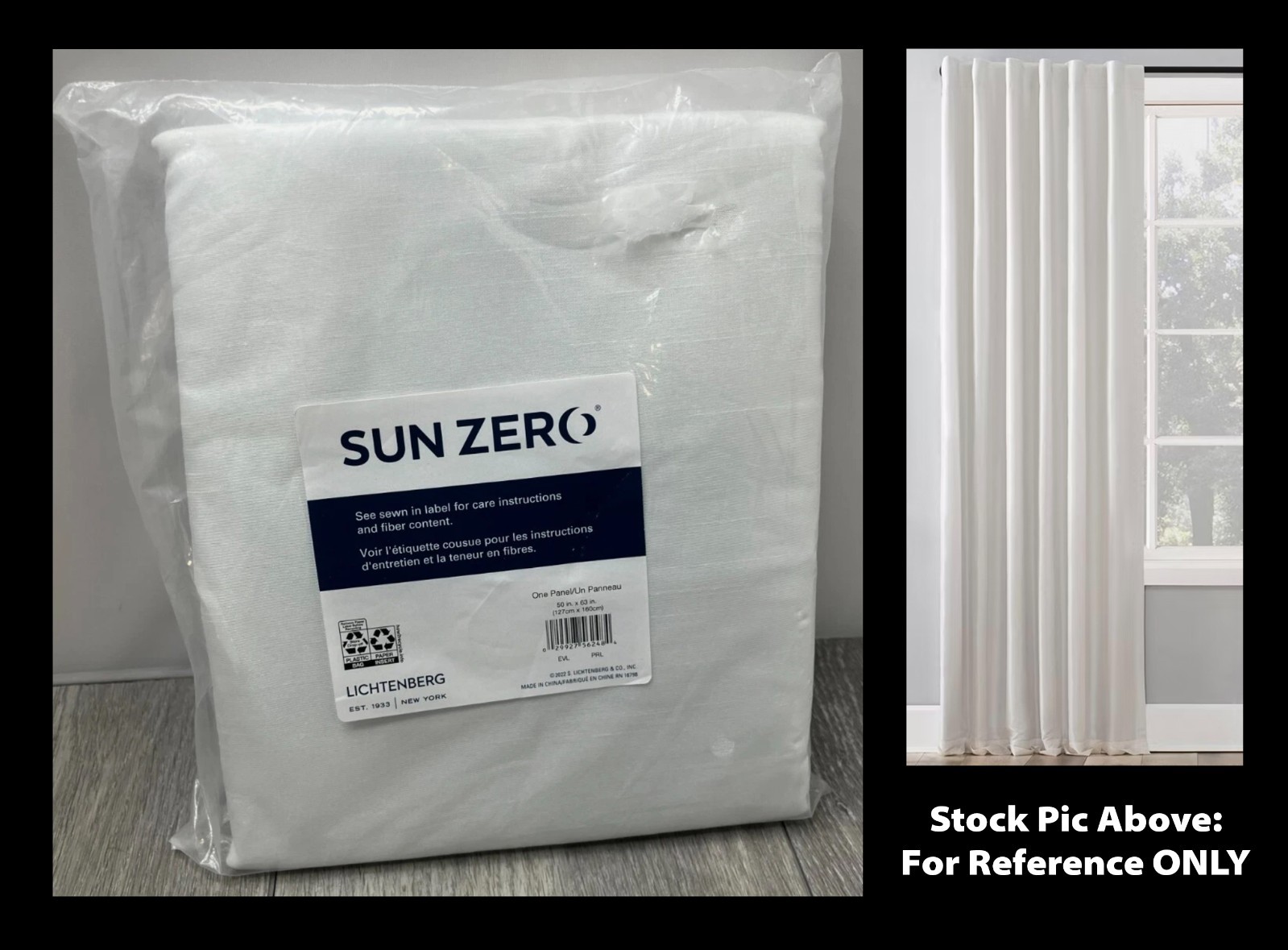 Sun Zero Evelina Faux Dupioni Silk Blackout Curtain, Pearl, ONE Panel 50″x63″
