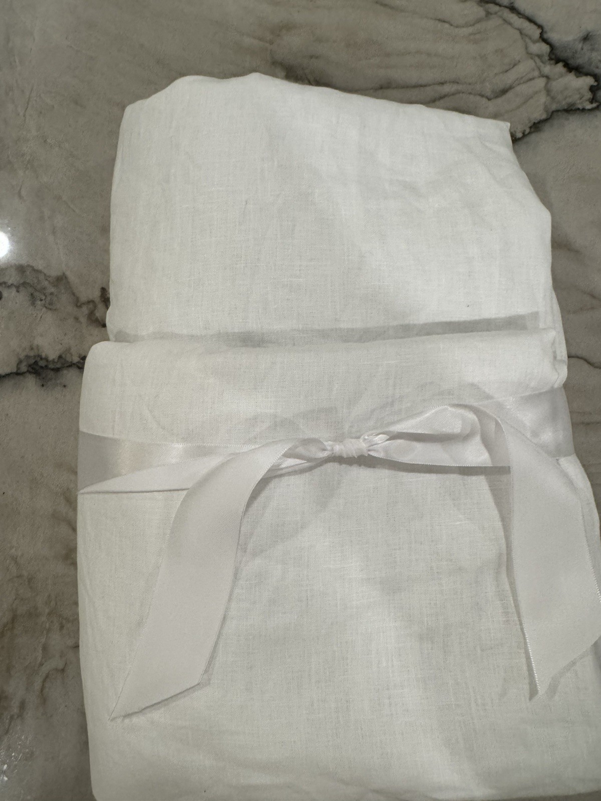 Pottery Barn Belgian Flax Linen Inverted Box Pleat Curtain Blackout 50 X 96 Whit