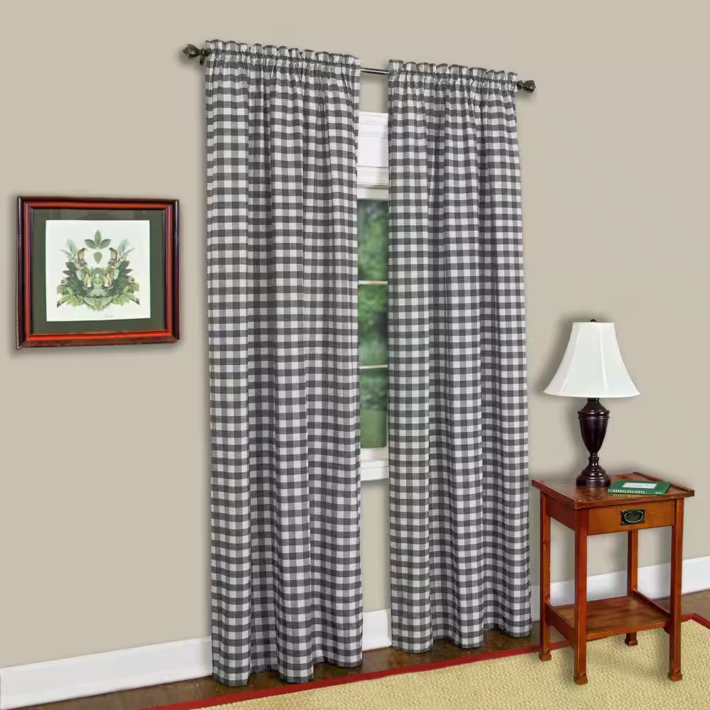 Buffalo Check 42 In. W X 63 In. L Polyester/Cotton Light Filtering Window Panel
