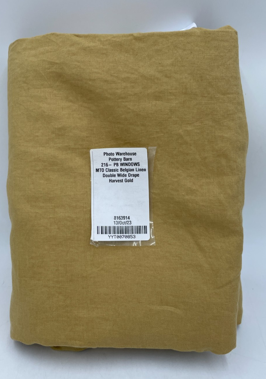 Pottery Barn Emery Cotton Lined Curtain Drape Panel Harvest Gold 100x 108 S4226