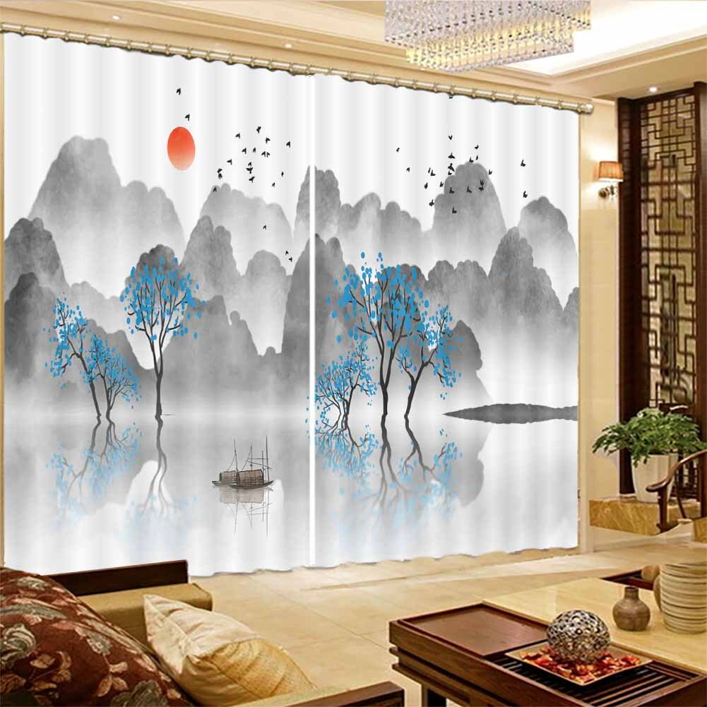 Blue Sword Touch Sky 3D Curtain Blockout Photo Printing Curtains Drape Fabric