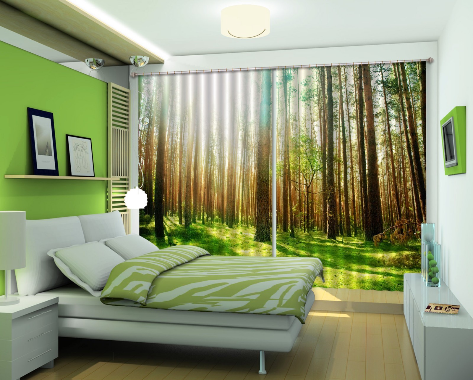 3D Forest View 87 Blockout Photo Curtain Printing Curtains Drapes Fabric Window