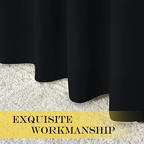 out Sliding Glass Door Curtain for Living Room 100″W x 84″L (Pack of 1) Black