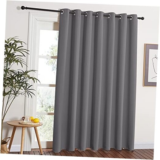 Blackout Patio Sliding Door Curtains 84 inch 100″W x 84″L (Pack of 1) Grey