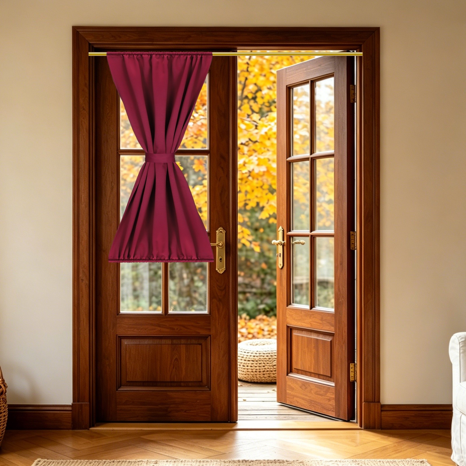 French door curtain 1 piece, 85x127cm darkening, Bordeaux