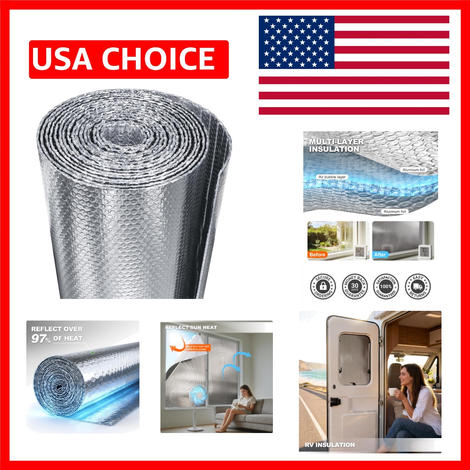 48″ x 10 Ft Reflective Insulation Foam for Ultimate Summer & Winter Comfort
