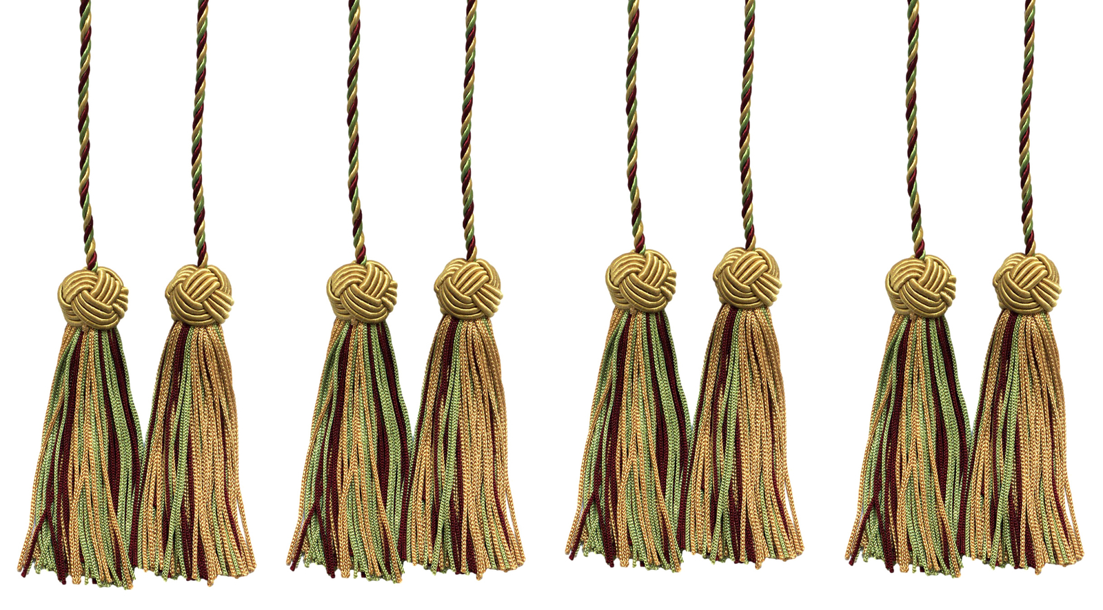 Curtain Tieback, Style# BHCT, Color# 873 – Burgundy Beige [Set of 4]