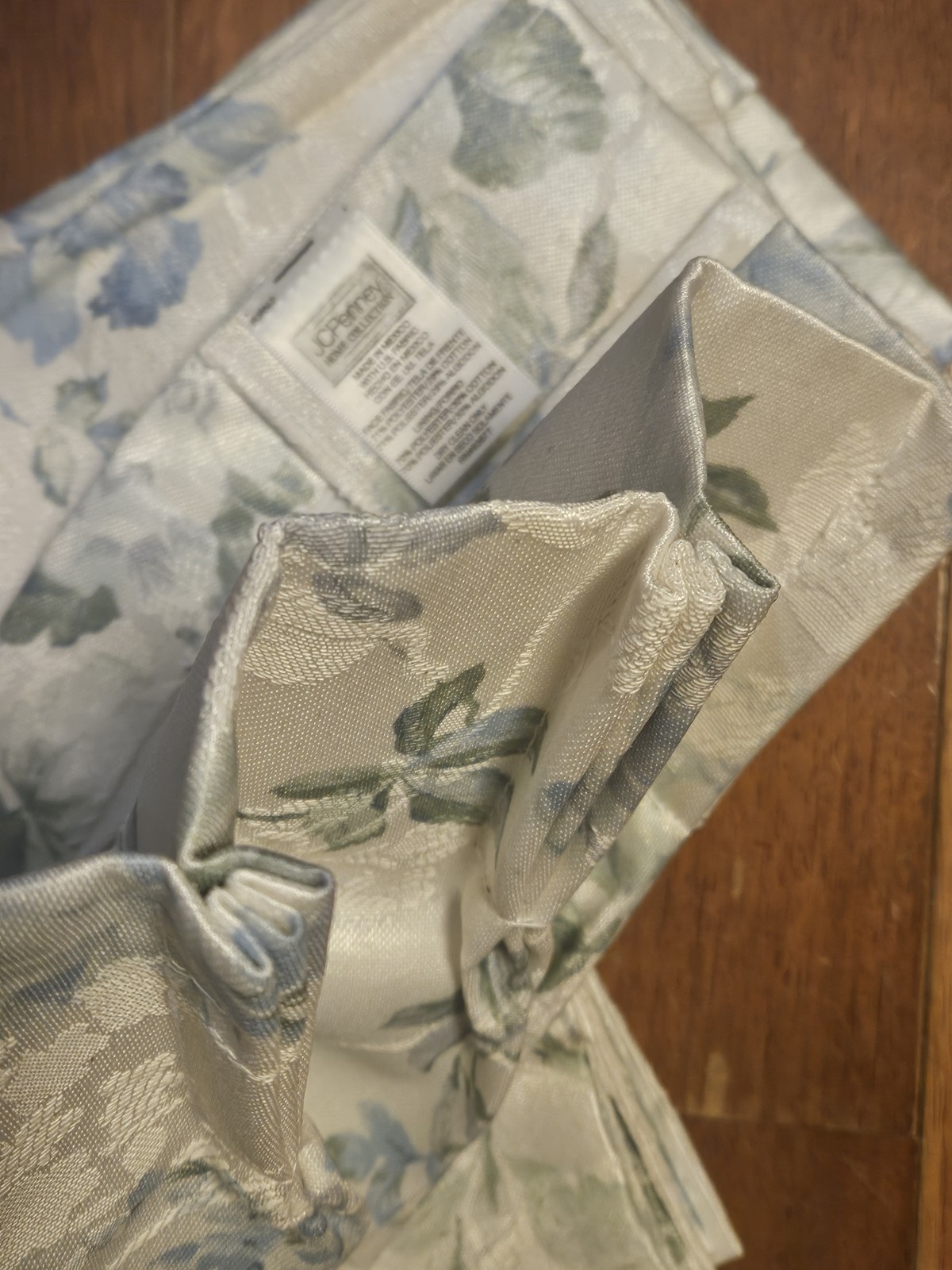 Vtg JCPenney Set Spring Mist 2 Set Curtain Panels 48″W x 84″ L W/Blouson Valance