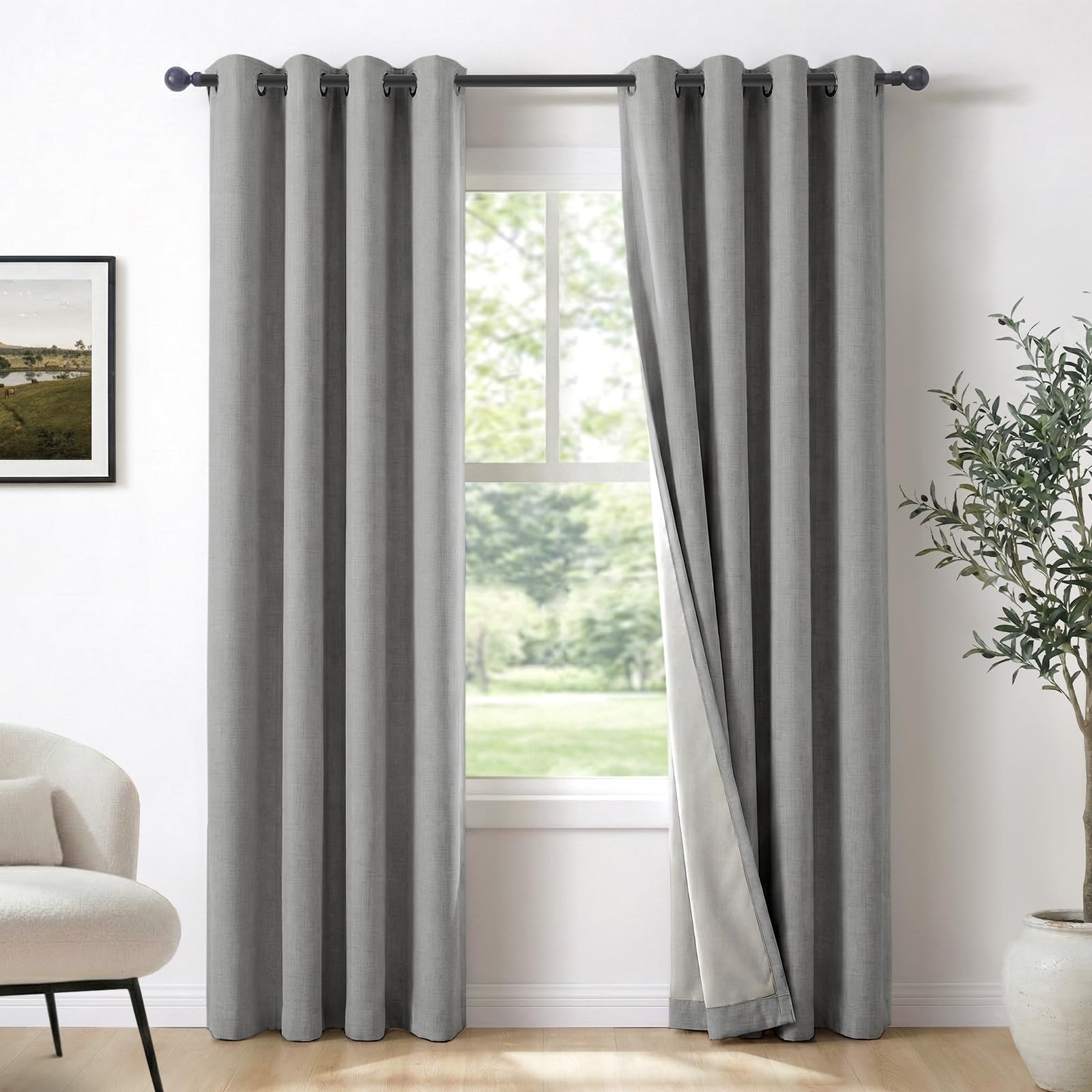 100% Blackout Shield 100 Blackout Shield Linen Blackout Curtains For Bedroom 90