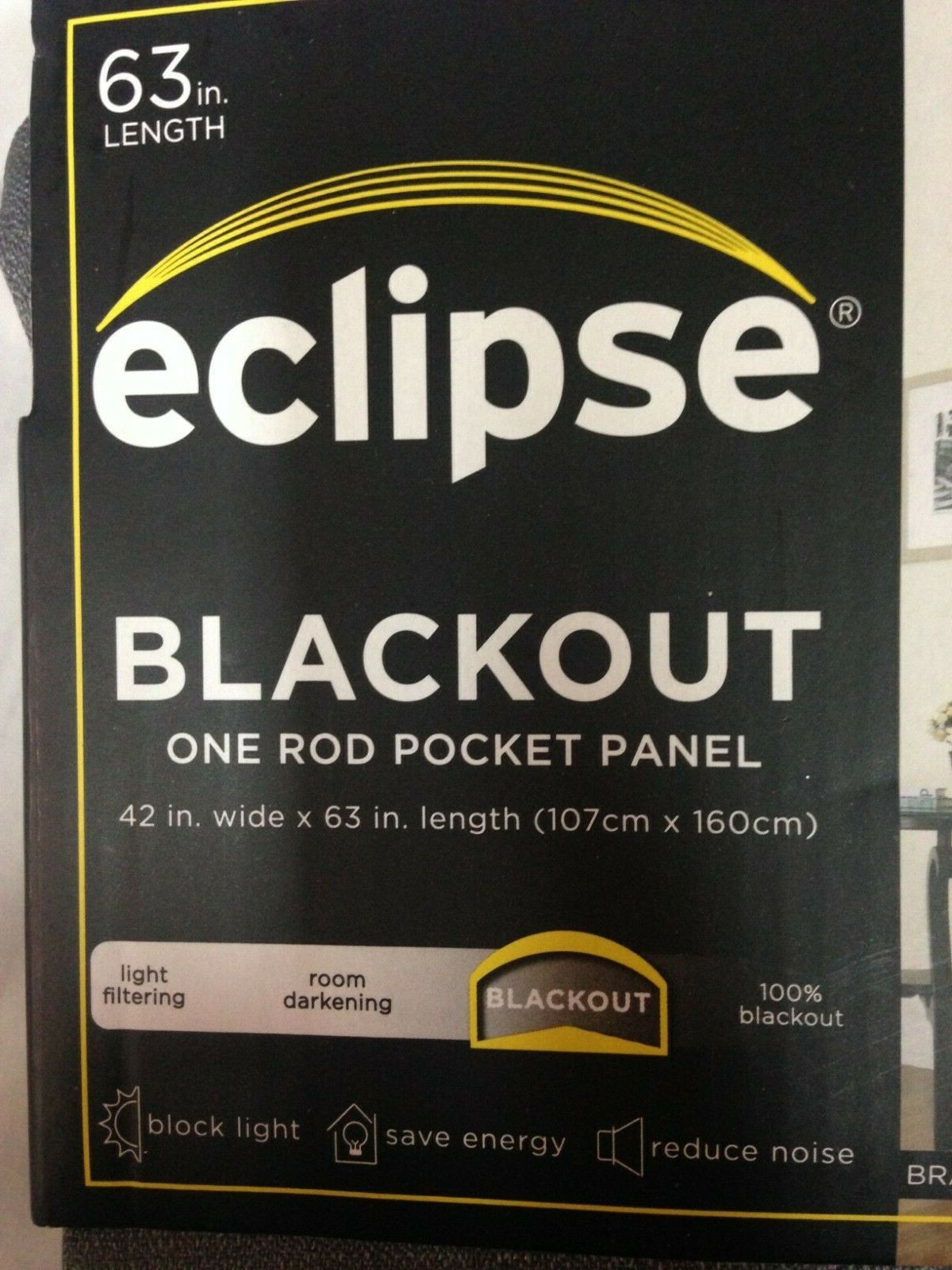 Eclipse, Rod Pcket Black Out Panel, Braxton-Grey, 42W x 63L