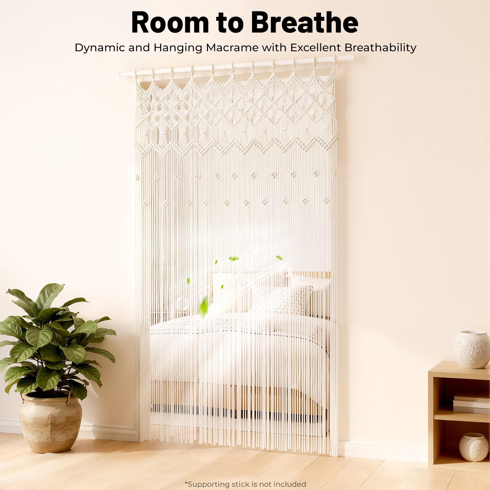 Handmade Macrame Wall Hanging Boho Home Backdrop Door Window Curtain Decor