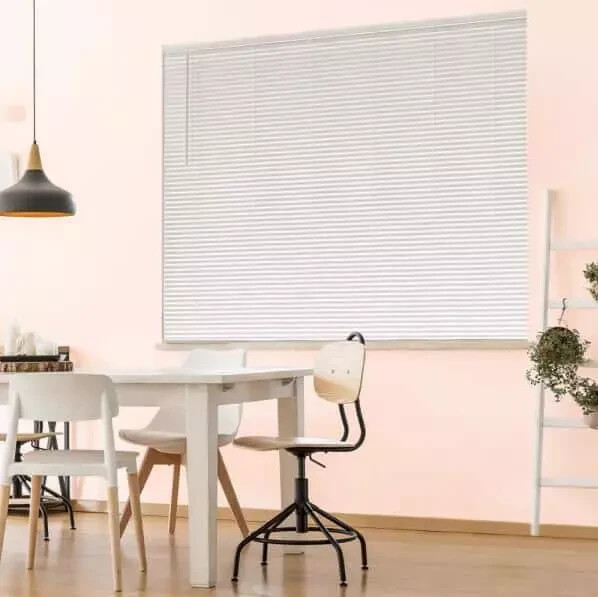 White Cordless Room Darkening 1″ Vinyl Mini Blind – 48.75″W x 48″L