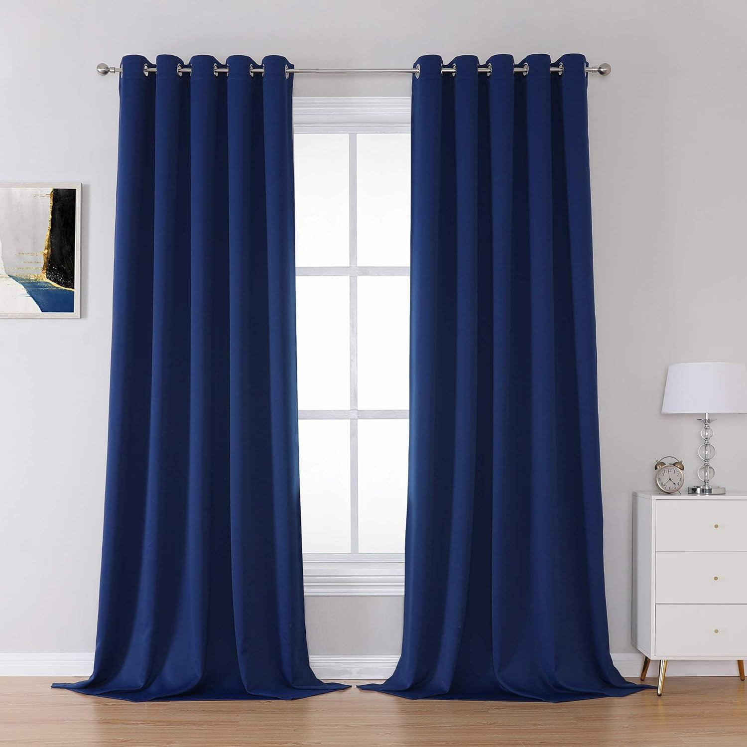 Navy Vertical Curtains for Sliding Door, 120″x60″ Privacy Drapes, 2 Panels