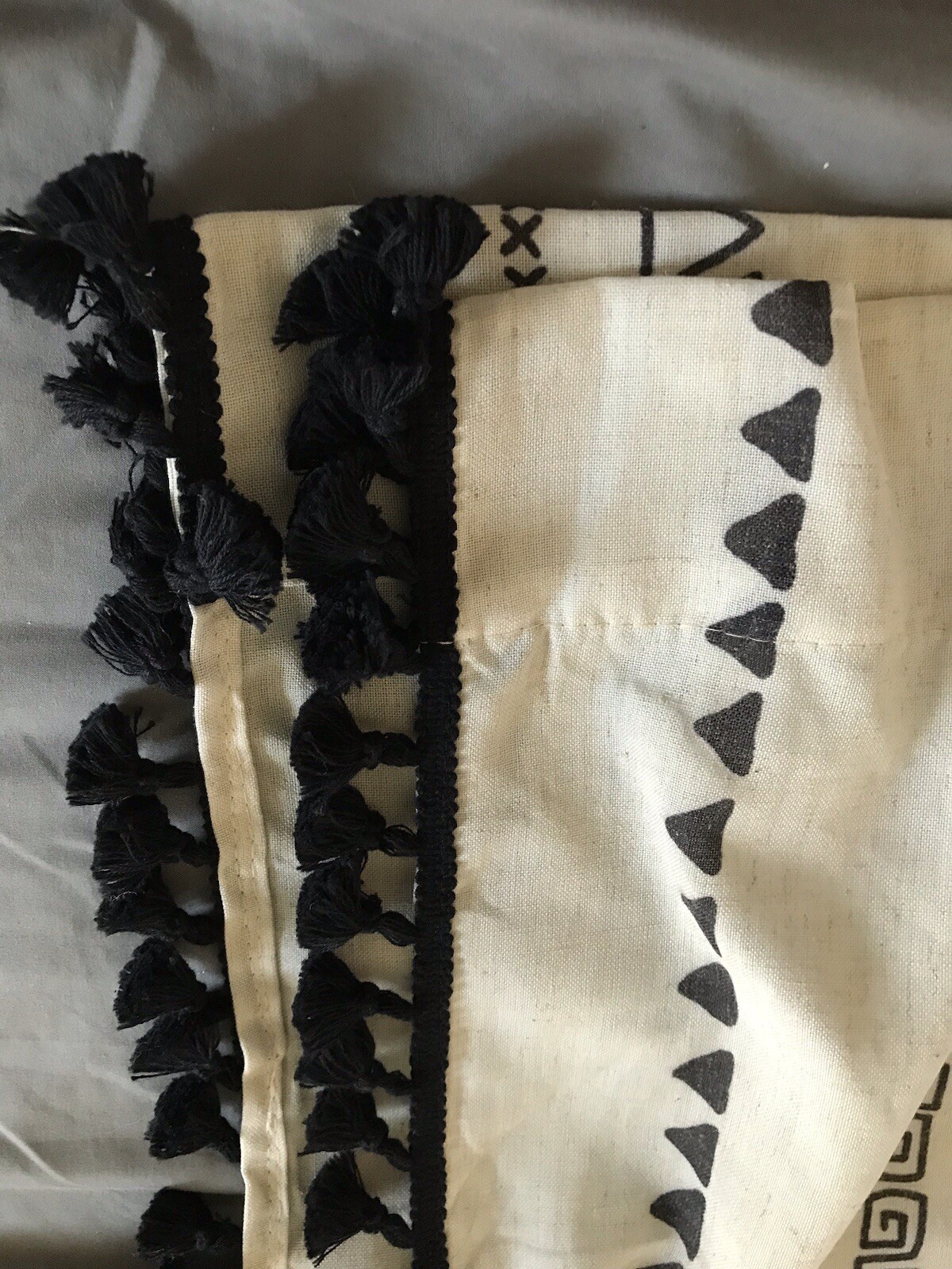 Pair Of Boho Curtain Panels With Fringe On Both Sides 50×84” Each