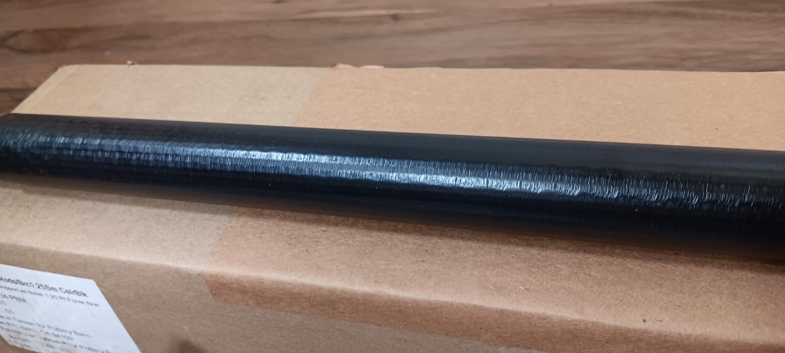 Pottery Barn Black Cast Iron Curtain Rod 1.25″ Dia. w/Round Brackets 28-48″ NEW