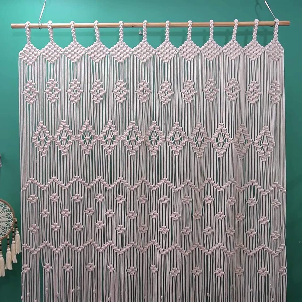 Macrame Curtain Wall Hanging Wedding Backdrop Window Valance Deco