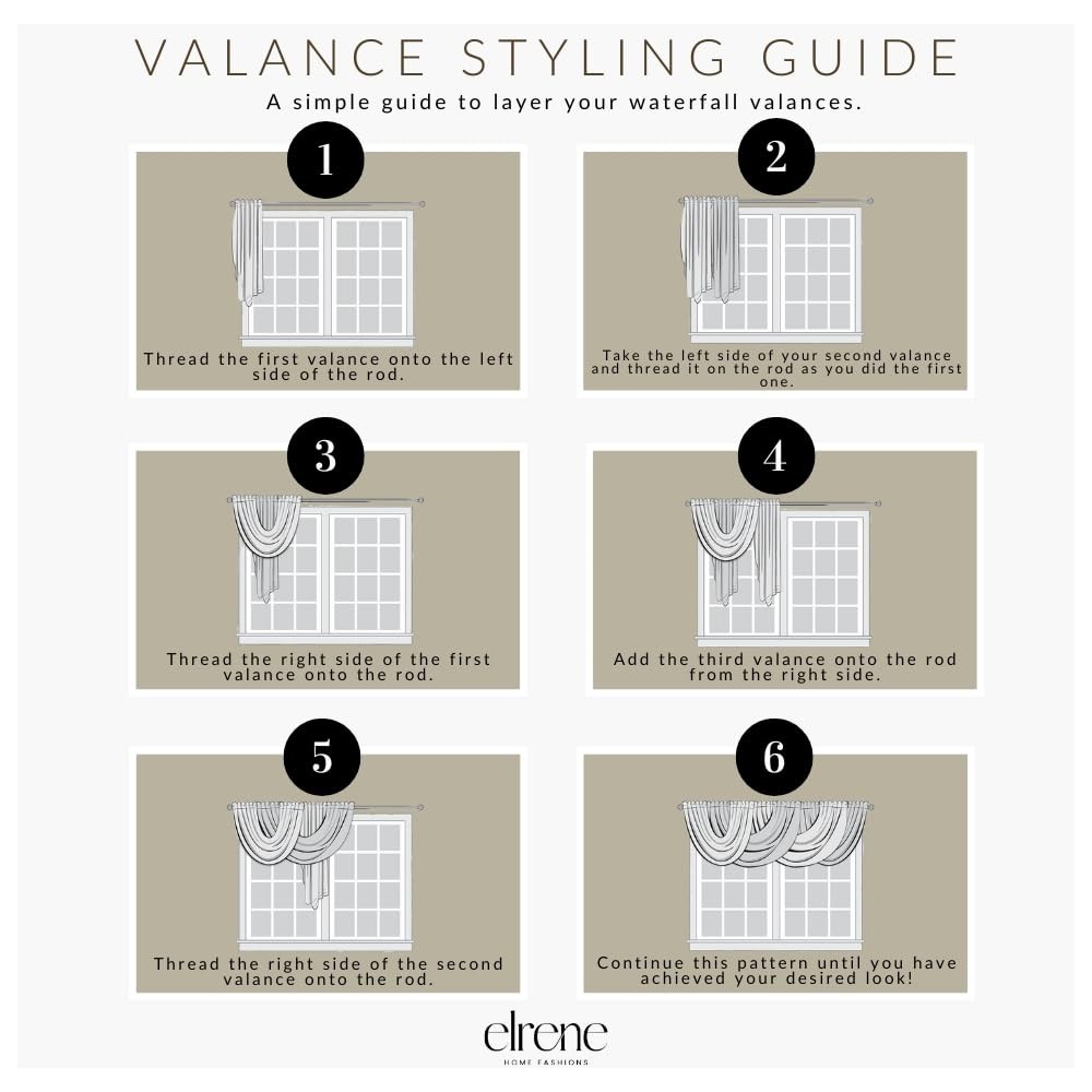 Home Fashions Versailles Room Darkening Faux Silk Window Valance, Water…
