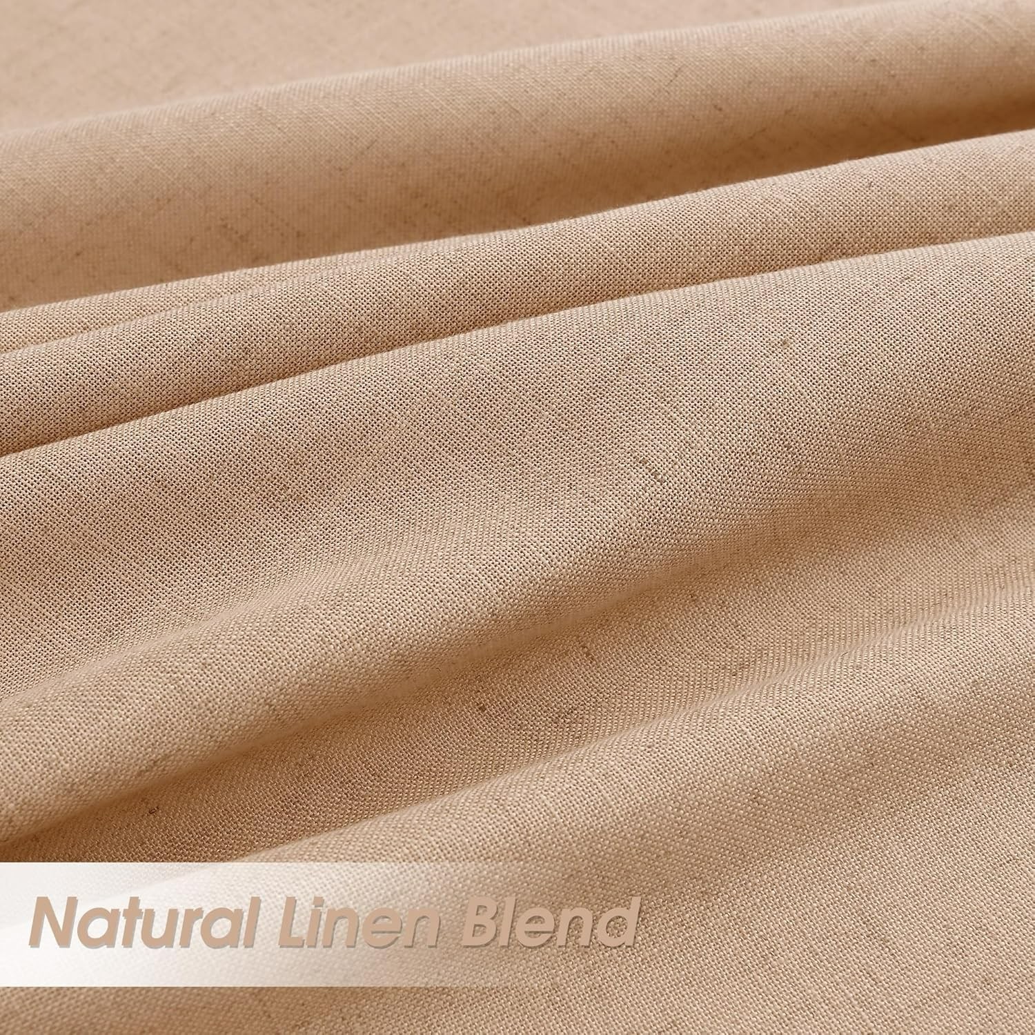 Camel Linen Curtains 90 Inch Length 2 Panels Set for Living Room NIP (B0136)
