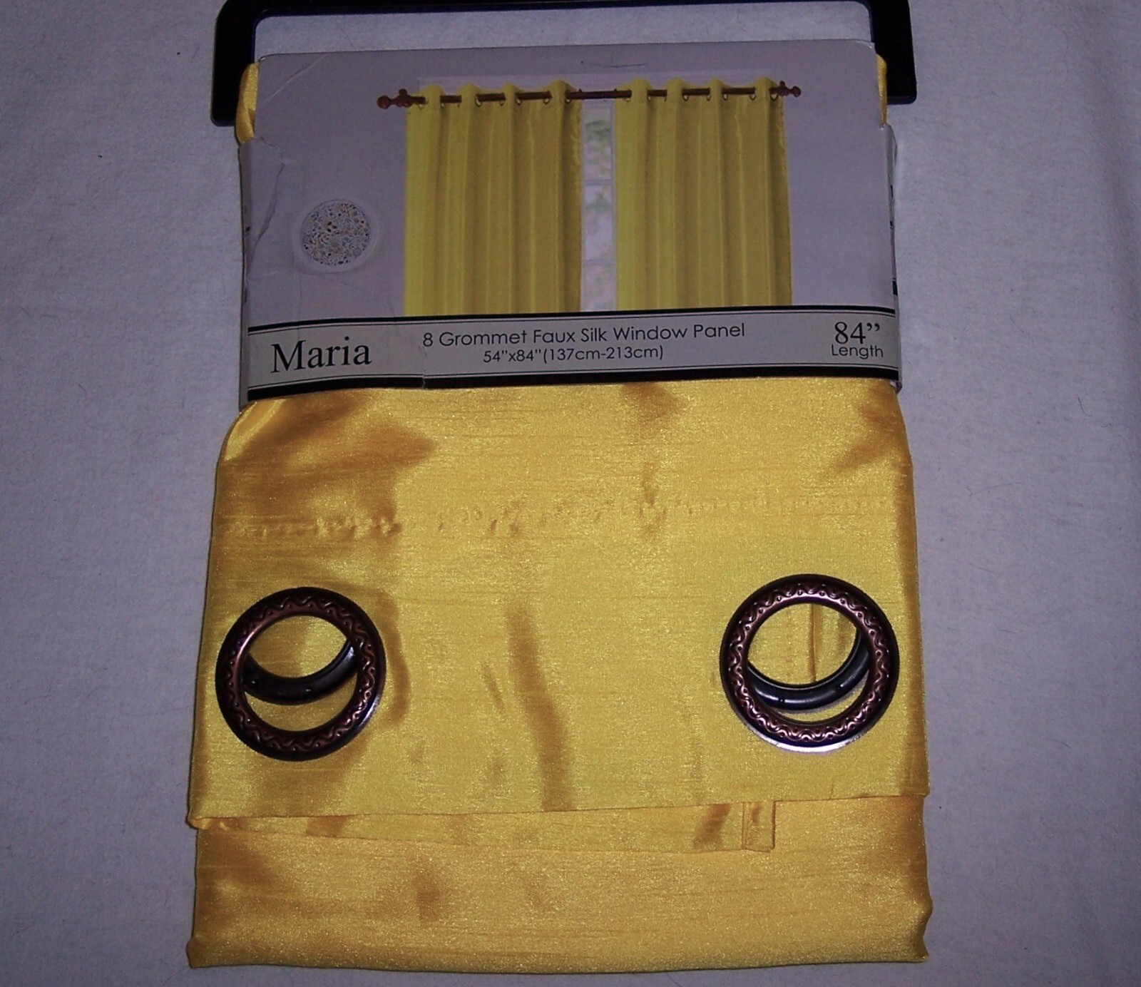 American Linen Maria Faux Silk Grommet Curtains Yellow-Gold 54”W x 84”L