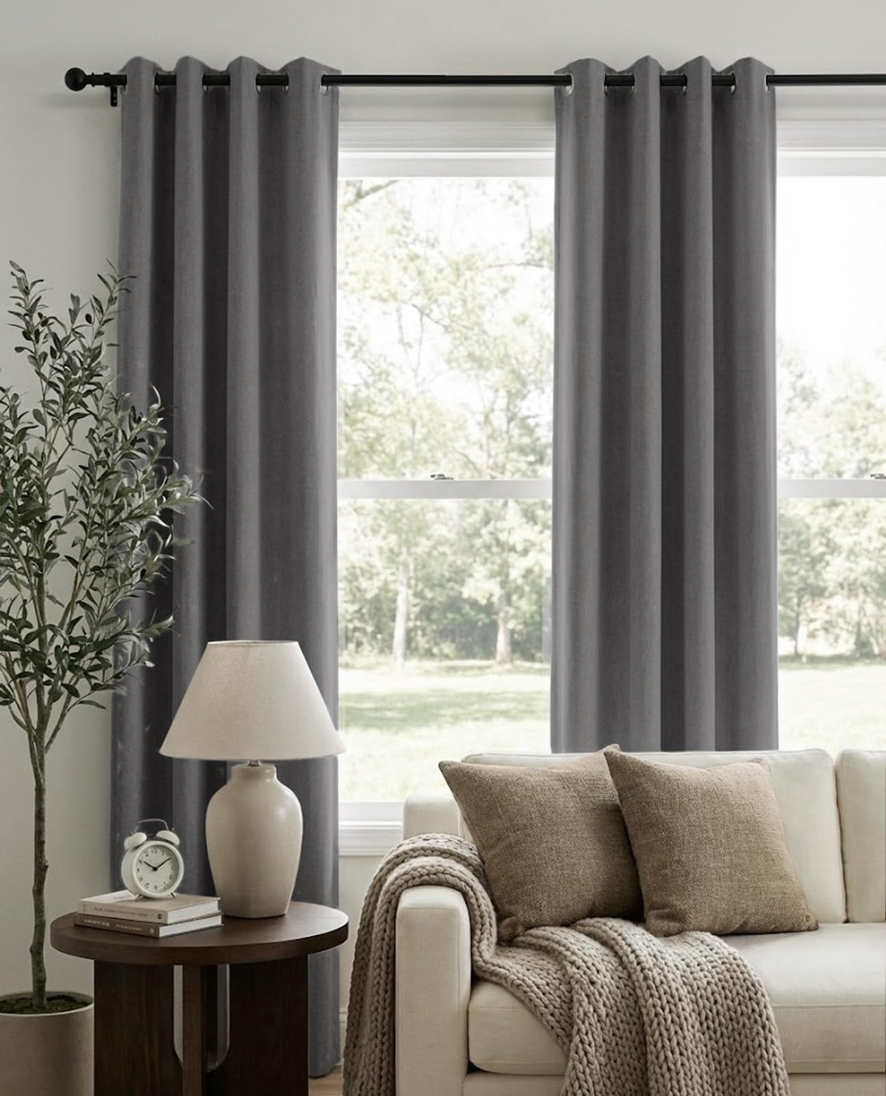 100% Blackout Shield 100 Blackout Shield Linen Look Textured Blackout Curtains