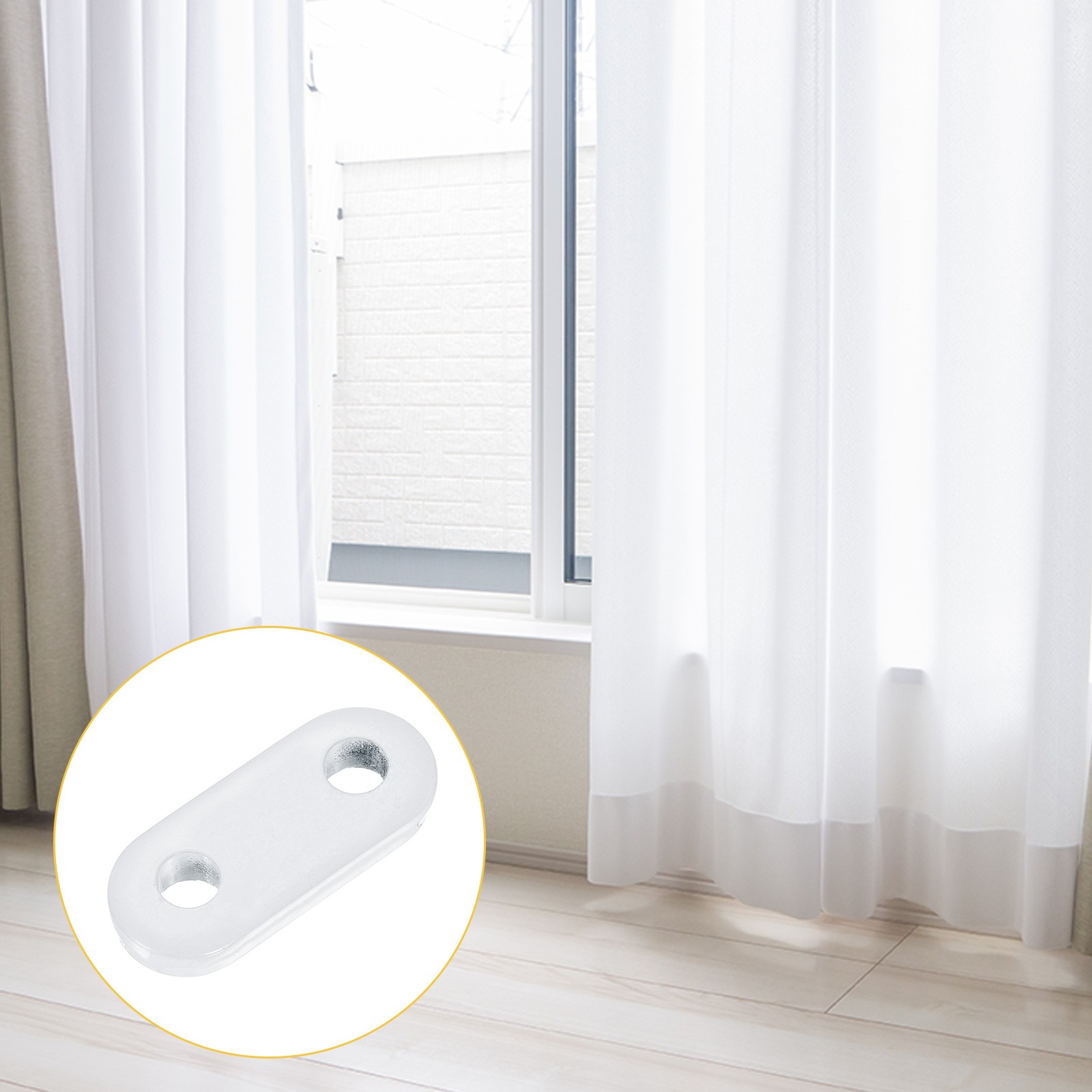 50 Pieces Curtain Weights, 16x38x6mm 20g Iron Drape Weights, White
